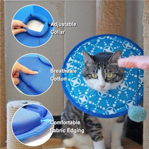 Soft Dog Cones, Adjustable Cone Collar with Hook & Loop and Drawstring (Medium) - Picture 3 of 6